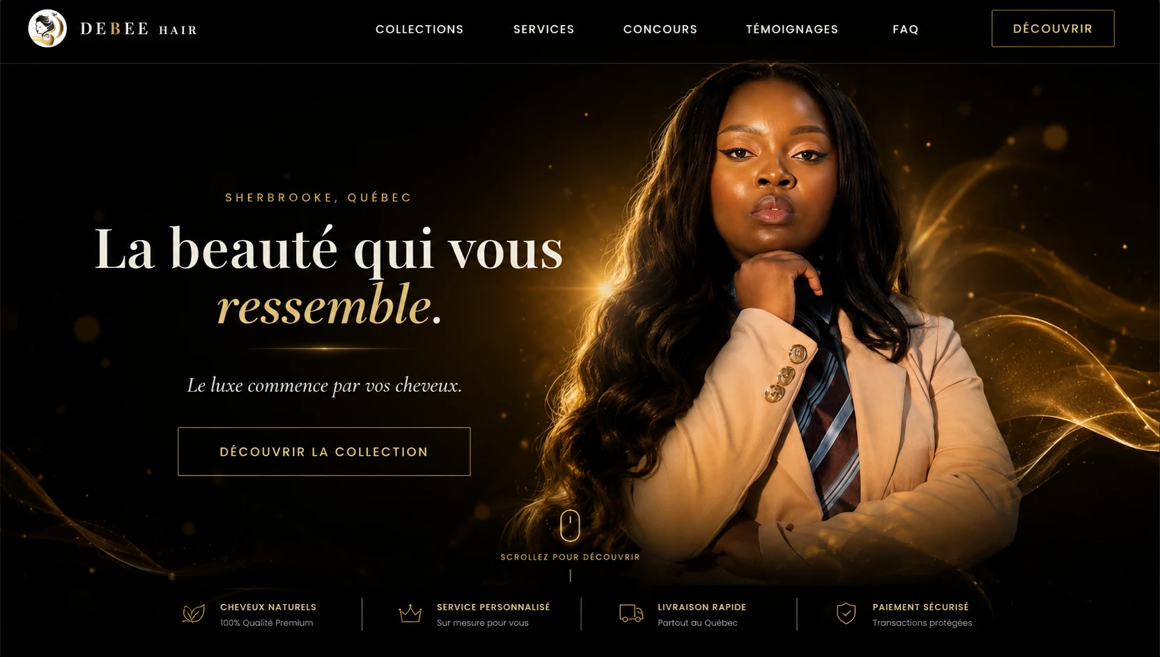 Debee's Hair — site premium extensions de cheveux